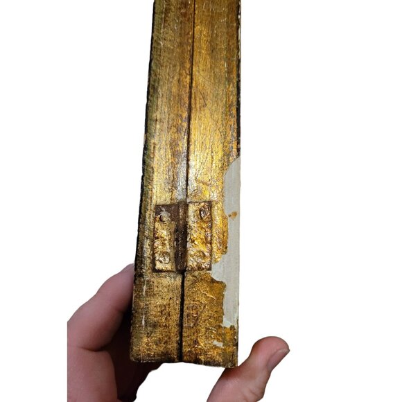 1940's Florentine Gilt Religious Tryptic - Madonna & Child - Picture 8 of 13